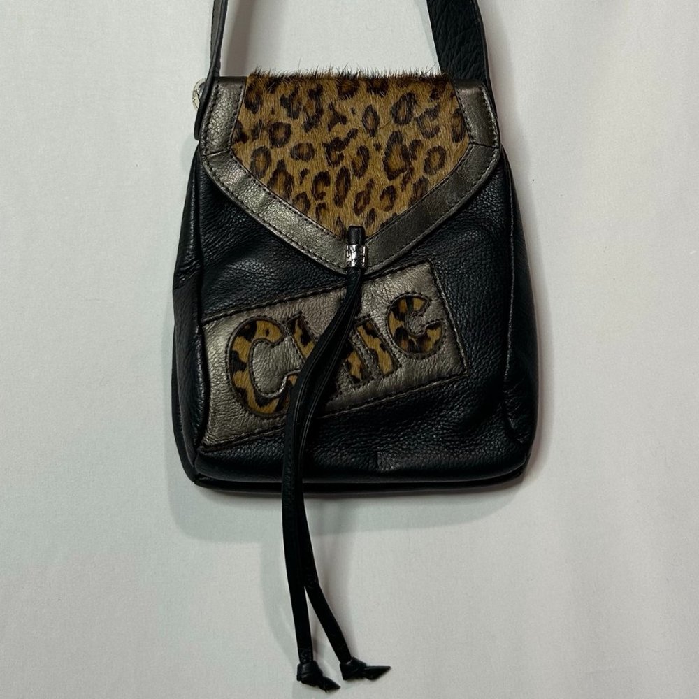Brighton Fashionta Collection Chic Calf Hair Black Leather‎ Cross Body